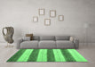 Machine Washable Abstract Emerald Green Contemporary Area Rugs in a Living Room,, wshcon1632emgrn