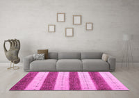 Machine Washable Abstract Pink Contemporary Rug, wshcon1632pnk