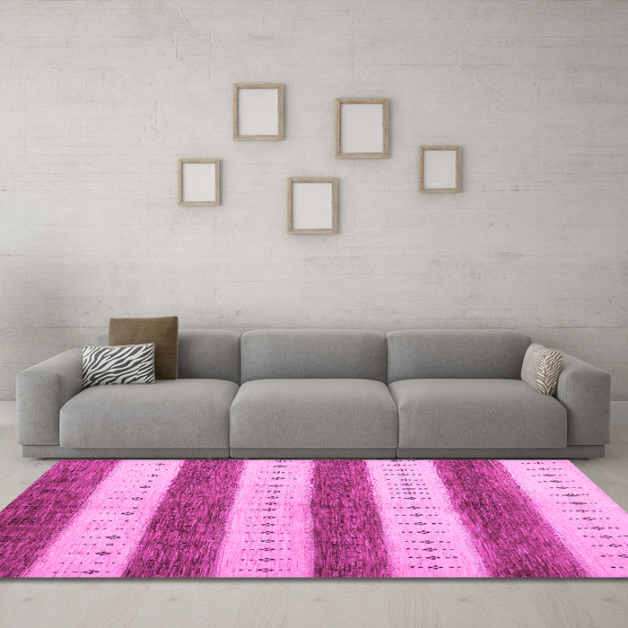 Machine Washable Abstract Pink Contemporary Rug in a Living Room, wshcon1632pnk