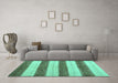 Machine Washable Abstract Turquoise Contemporary Area Rugs in a Living Room,, wshcon1632turq