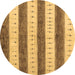 Round Abstract Brown Contemporary Rug, con1632brn