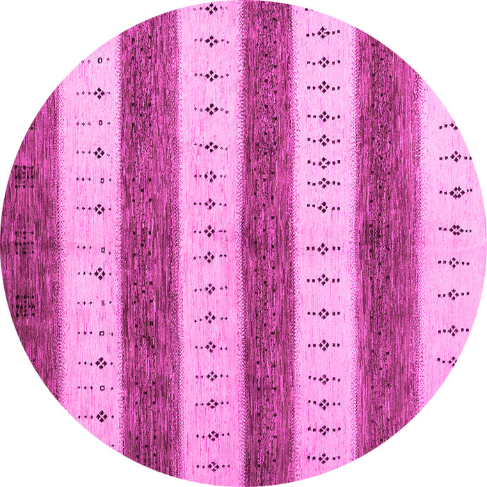Round Machine Washable Abstract Pink Contemporary Rug, wshcon1632pnk