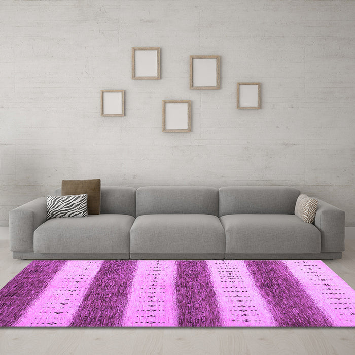 Machine Washable Abstract Purple Contemporary Area Rugs in a Living Room, wshcon1632pur