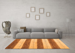 Machine Washable Abstract Orange Contemporary Area Rugs in a Living Room, wshcon1632org