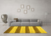 Machine Washable Abstract Yellow Contemporary Rug in a Living Room, wshcon1632yw