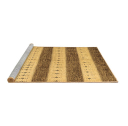 Sideview of Machine Washable Abstract Brown Contemporary Rug, wshcon1632brn