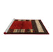 Serging Thickness of Machine Washable Contemporary Sienna Brown Rug, wshcon1633