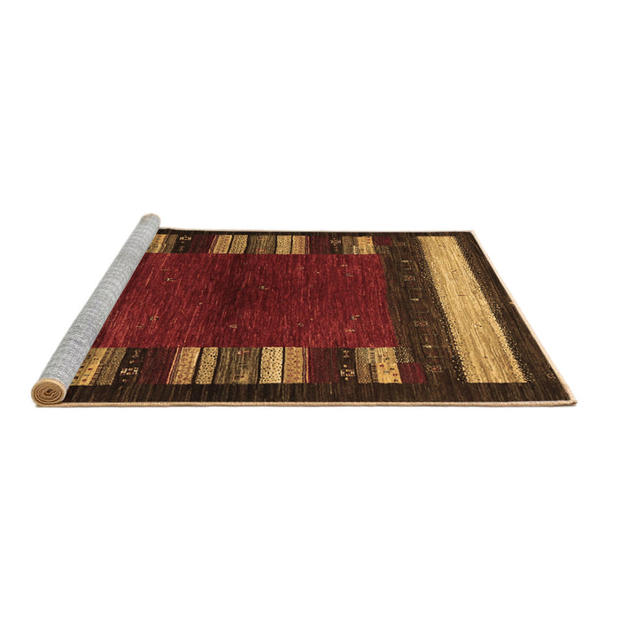 Sideview of Machine Washable Abstract Brown Contemporary Rug, wshcon1633brn