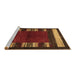 Sideview of Machine Washable Abstract Brown Contemporary Rug, wshcon1633brn