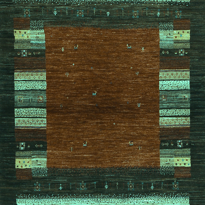 Machine Washable Abstract Turquoise Contemporary Area Rugs, wshcon1633turq