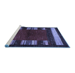 Sideview of Machine Washable Abstract Blue Contemporary Rug, wshcon1633blu