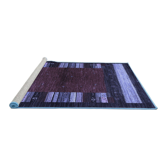 Sideview of Machine Washable Abstract Blue Contemporary Rug, wshcon1633blu