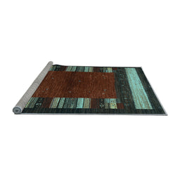 Sideview of Machine Washable Abstract Light Blue Contemporary Rug, wshcon1633lblu