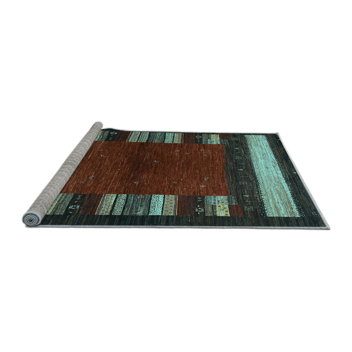 Sideview of Machine Washable Abstract Light Blue Contemporary Rug, wshcon1633lblu