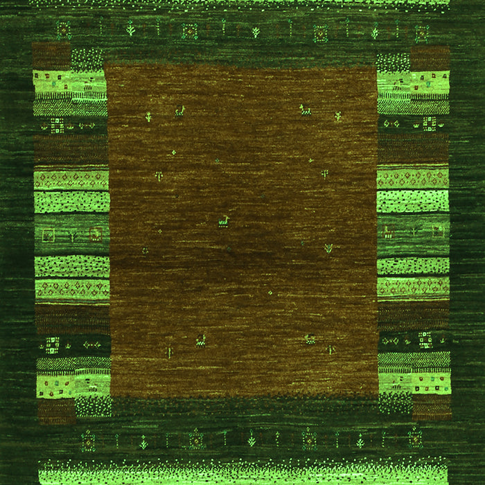 Serging Thickness of Machine Washable Abstract Green Contemporary Area Rugs, wshcon1633grn