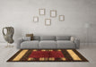 Machine Washable Abstract Brown Contemporary Rug in a Living Room,, wshcon1633brn