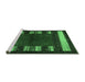 Sideview of Machine Washable Abstract Emerald Green Contemporary Area Rugs, wshcon1633emgrn