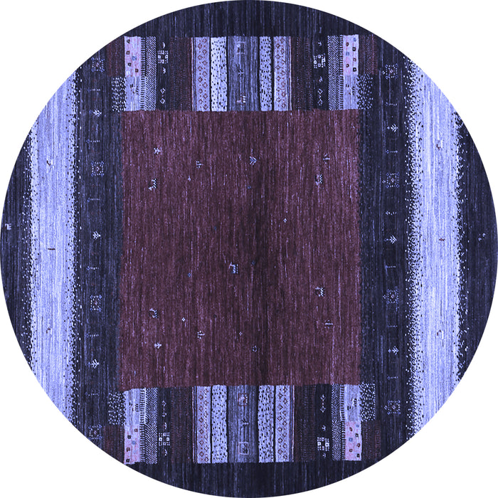 Round Machine Washable Abstract Blue Contemporary Rug, wshcon1633blu