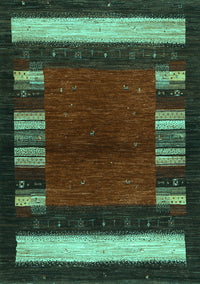 Abstract Turquoise Contemporary Rug, con1633turq