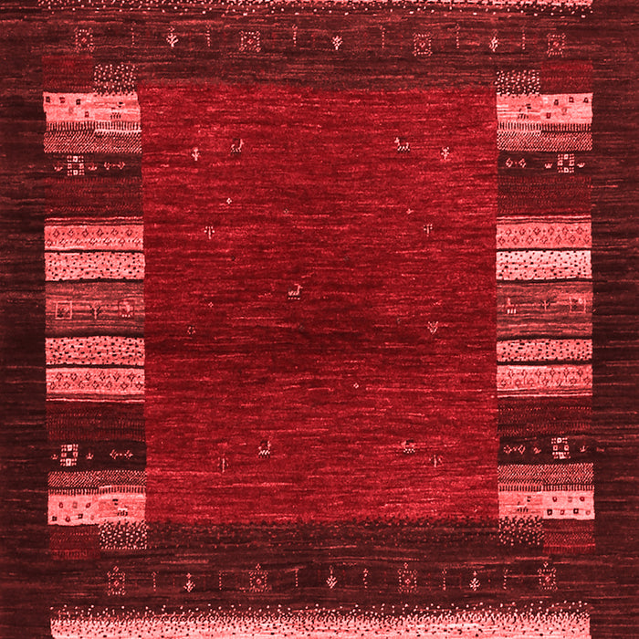 Machine Washable Abstract Red Contemporary Rug, wshcon1633red