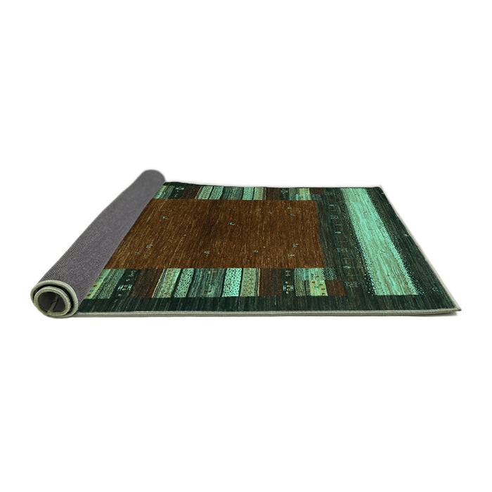 Sideview of Abstract Turquoise Contemporary Rug, con1633turq