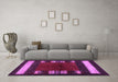 Machine Washable Abstract Purple Contemporary Area Rugs in a Living Room, wshcon1633pur