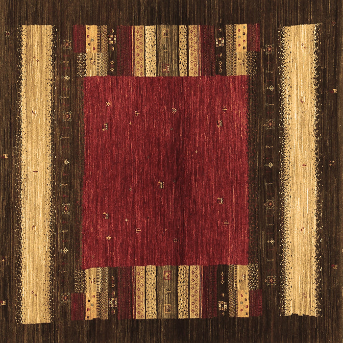 Square Machine Washable Abstract Brown Contemporary Rug, wshcon1633brn