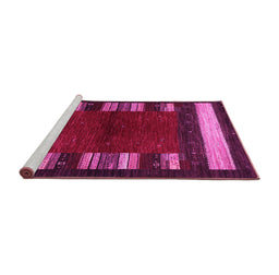 Sideview of Machine Washable Abstract Pink Contemporary Rug, wshcon1633pnk