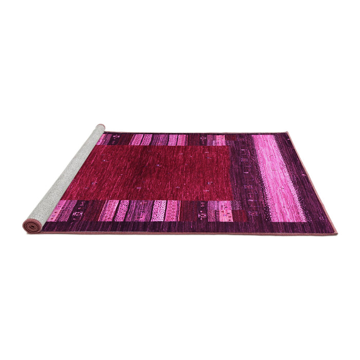 Sideview of Machine Washable Abstract Pink Contemporary Rug, wshcon1633pnk