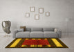 Machine Washable Abstract Yellow Contemporary Rug in a Living Room, wshcon1633yw