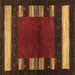 Square Abstract Brown Contemporary Rug, con1633brn