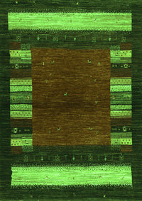 Abstract Green Contemporary Rug, con1633grn