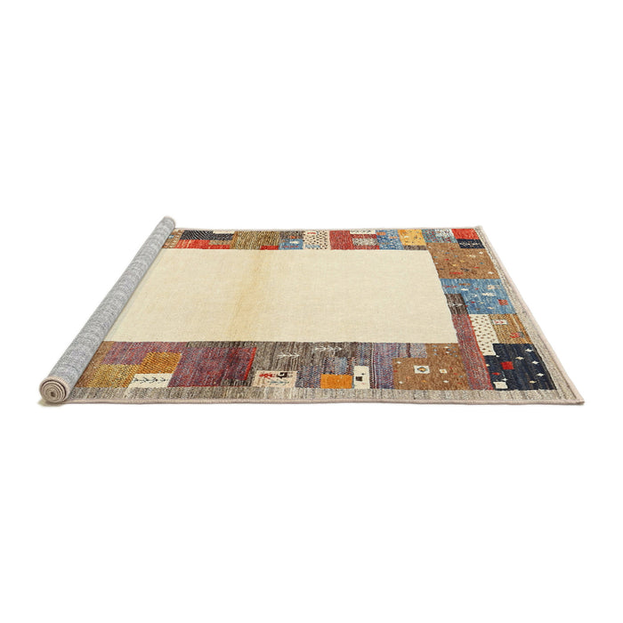 Serging Thickness of Machine Washable Contemporary Orange Salmon Pink Rug, wshcon1634