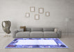 Machine Washable Solid Blue Modern Rug in a Living Room, wshcon1634blu