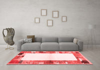 Machine Washable Solid Red Modern Rug, wshcon1634red