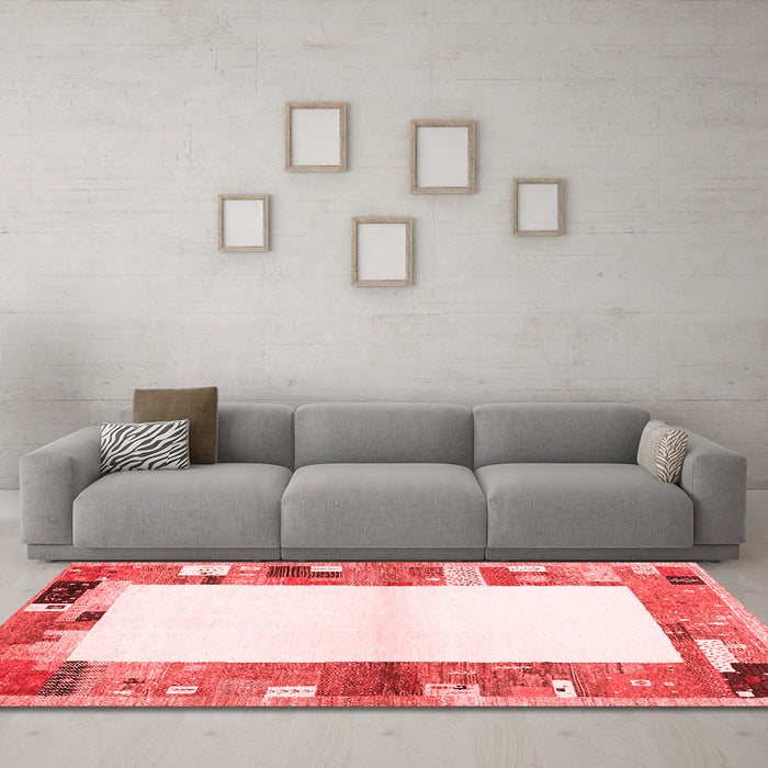 Modern Red Washable Rugs
