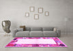 Machine Washable Solid Pink Modern Rug in a Living Room, wshcon1634pnk