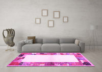 Machine Washable Solid Pink Modern Rug, wshcon1634pnk