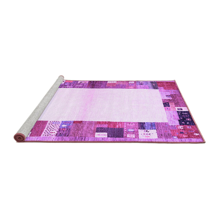 Sideview of Machine Washable Solid Purple Modern Area Rugs, wshcon1634pur