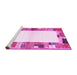 Sideview of Machine Washable Solid Pink Modern Rug, wshcon1634pnk