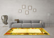 Machine Washable Solid Yellow Modern Rug in a Living Room, wshcon1634yw