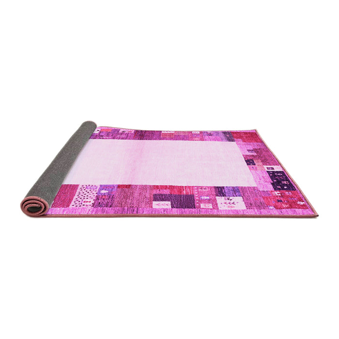 Sideview of Solid Pink Modern Rug, con1634pnk