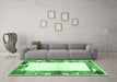 Machine Washable Solid Emerald Green Modern Area Rugs in a Living Room,, wshcon1634emgrn