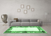 Machine Washable Solid Emerald Green Modern Rug, wshcon1634emgrn