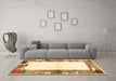 Machine Washable Solid Brown Modern Rug in a Living Room,, wshcon1634brn