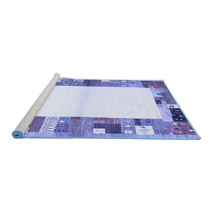 Sideview of Machine Washable Solid Blue Modern Rug, wshcon1634blu