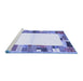 Sideview of Machine Washable Solid Blue Modern Rug, wshcon1634blu