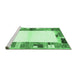 Sideview of Machine Washable Solid Emerald Green Modern Area Rugs, wshcon1634emgrn