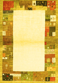 Solid Yellow Modern Rug, con1634yw