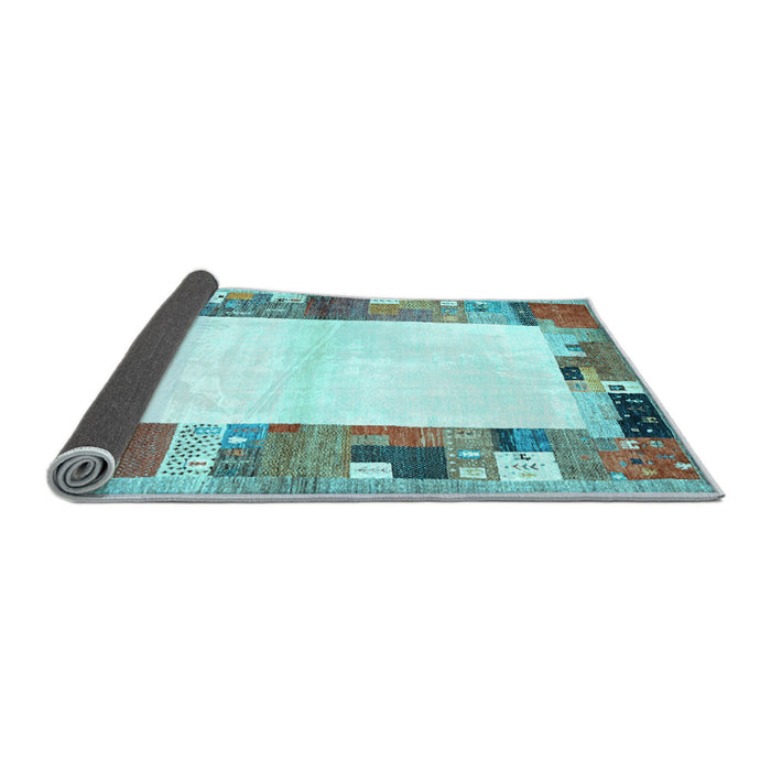 Sideview of Solid Light Blue Modern Rug, con1634lblu